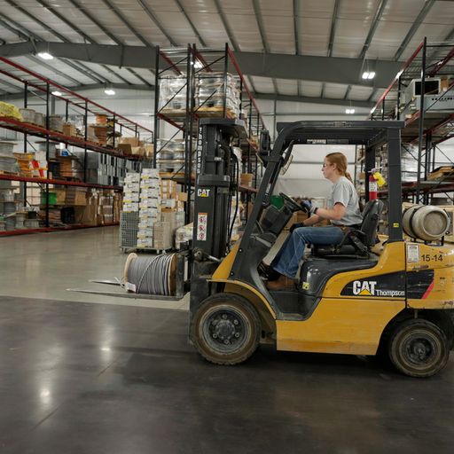 E&F forklift moves materials