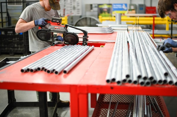 Pipes in process of fabrication