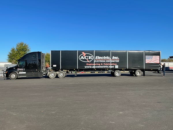 E&F Truck delivering fabricated components