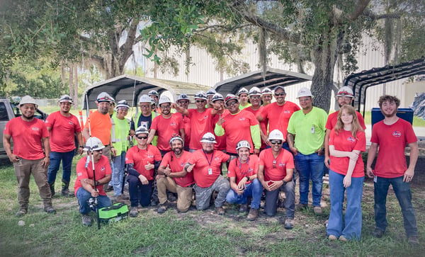 A gathering of Ace employees